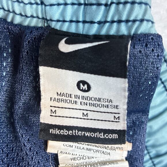 VTG Nike Mens M Blue Teal Mesh Lined Running Hiking Swim Trunks Surf Shorts Y2K - Picture 7 of 12